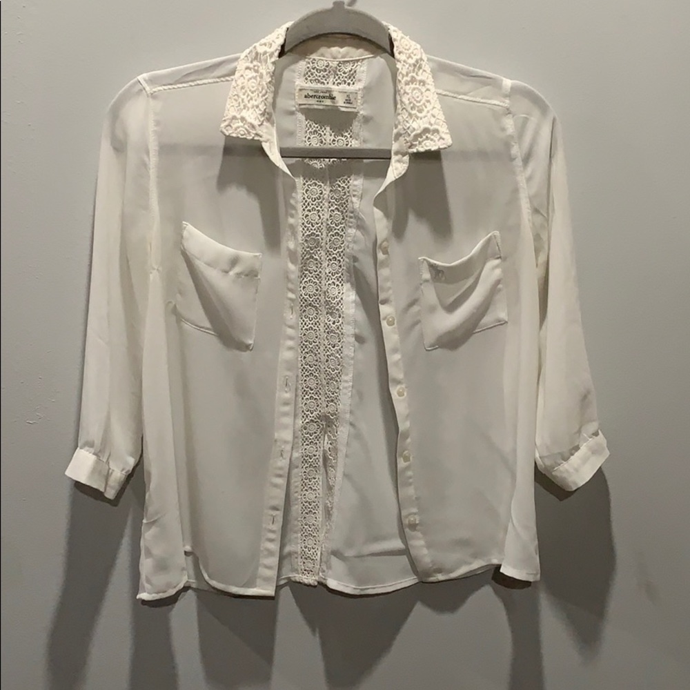 White button down blouse